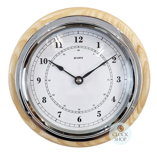 17cm Ash Quartz Clock By FISCHER