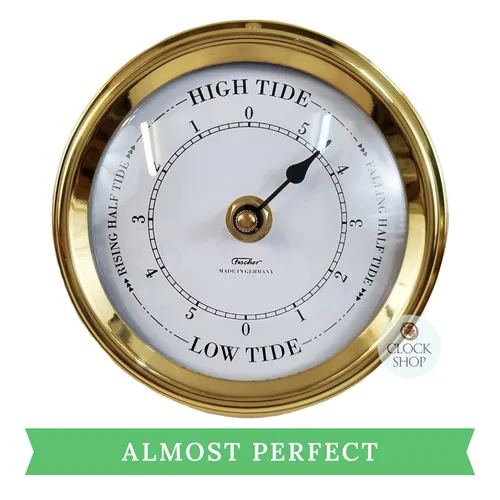 12.5cm Polished Brass Quartz Tide Clock By FISCHER (Minor Cosmetic Flaws) image