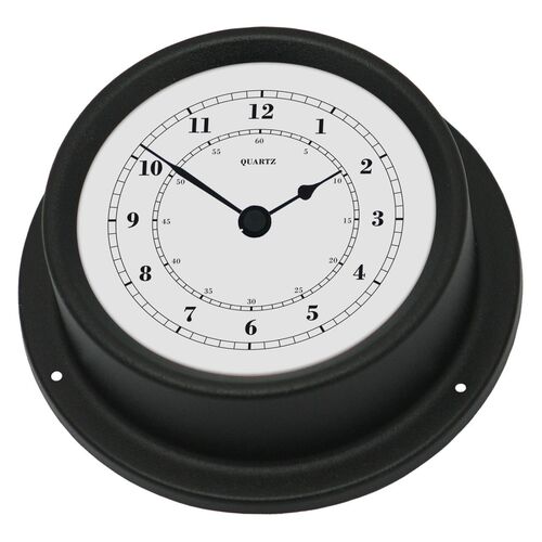12.5cm Black Nautical Quartz Clock By FISCHER