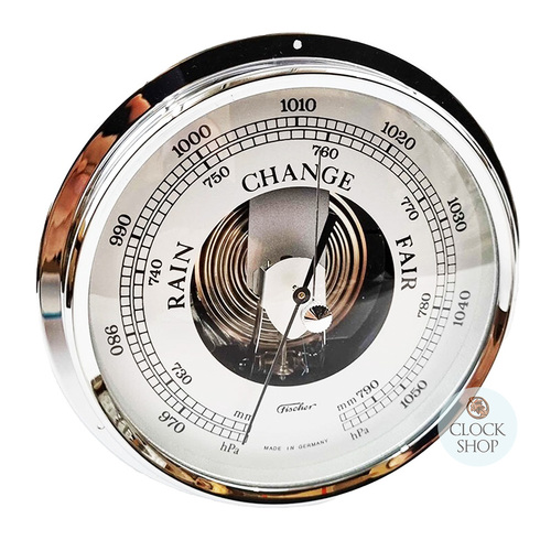 13cm Silver Barometer Insert With Silver Dial By FISCHER