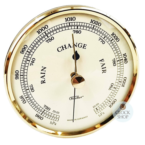 8.4cm Gold Barometer Insert With Ivory Dial By FISCHER