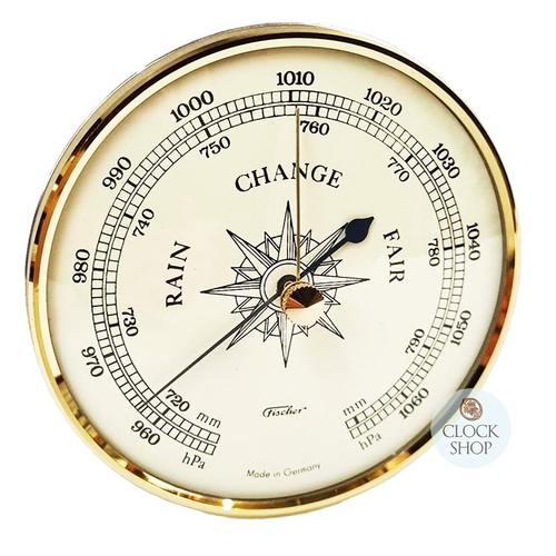 10cm Gold Barometer Insert With Ivory Dial By FISCHER