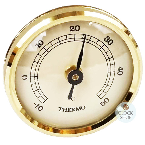 Gold Thermometer Insert With Ivory Dial 42mm By FISCHER 