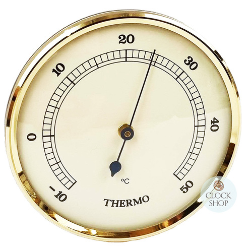 8.4cm Gold Thermometer Insert With Ivory Dial By FISCHER