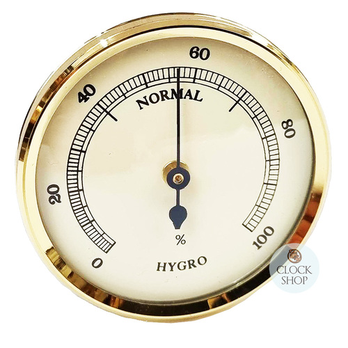 6.3cm Gold Hygrometer Insert With Ivory Dial By FISCHER