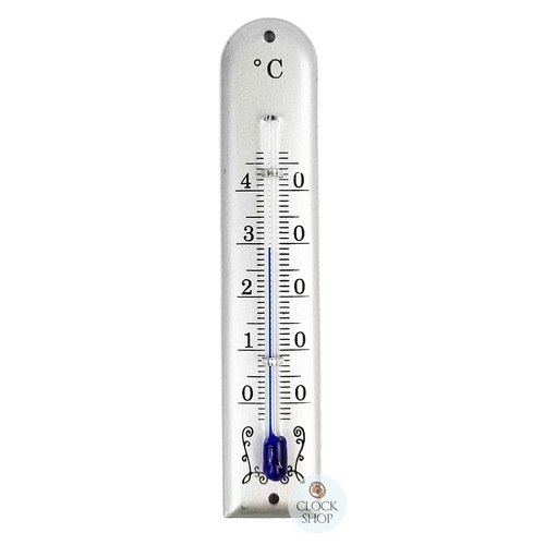9.5cm Silver Thermometer Round Top By FISCHER