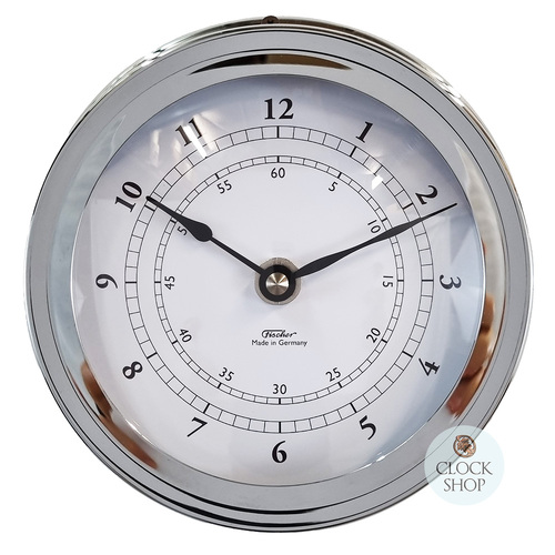 16.5cm Chrome Nautical Quartz Clock By FISCHER image