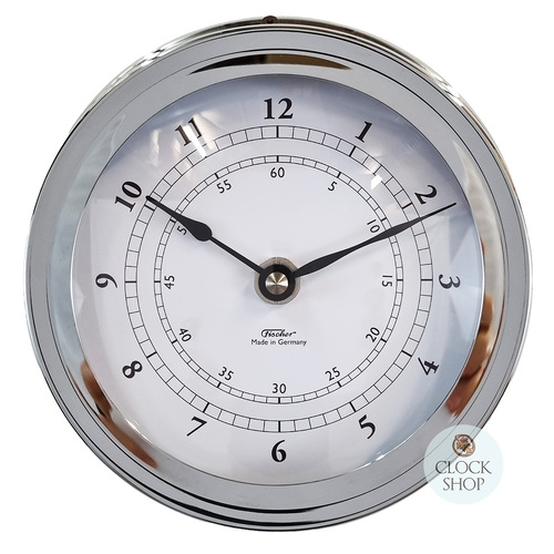 16.5cm Chrome Nautical Quartz Clock By FISCHER