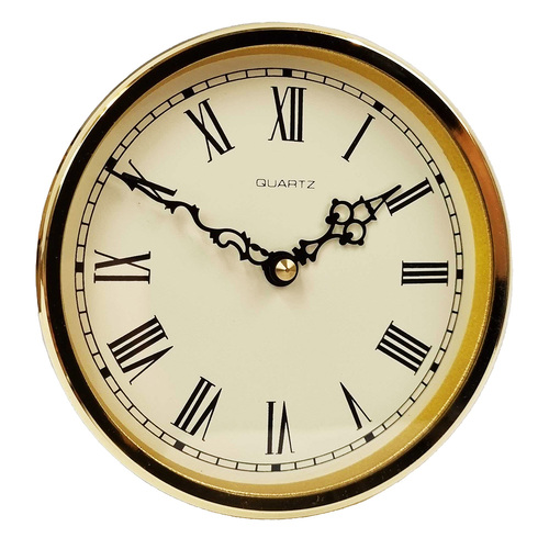 13cm Gold Clock Insert With Ivory Dial By FISCHER 
