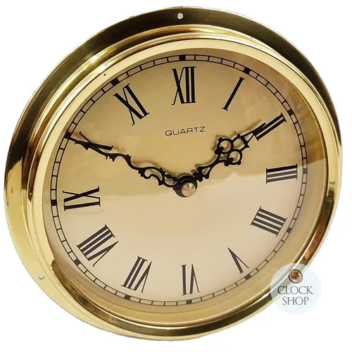 15cm Gold Clock Insert With Gold Dial & Roman Numerals By FISCHER image