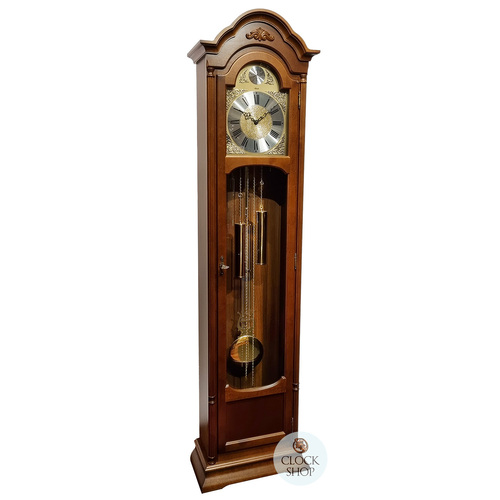 196cm Walnut Grandfather Clock With Bim Bam Strike By HERMLE