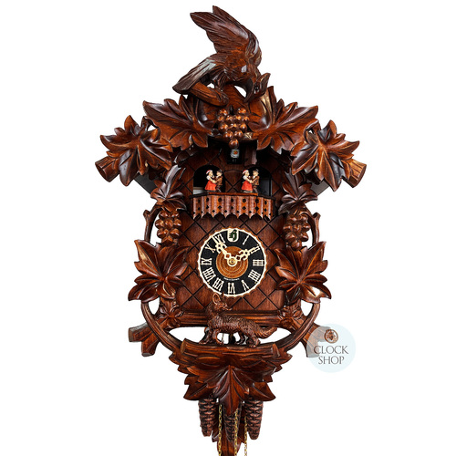 Fox & Grapes 1 Day Mechanical Carved Cuckoo Clock 46cm By HÖNES