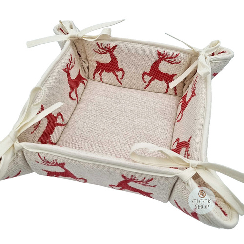 Red Reindeer Bread Basket By Schatz image