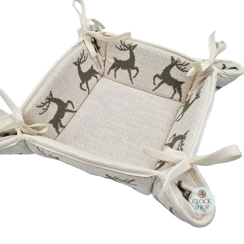 Green Reindeer Bread Basket By Schatz