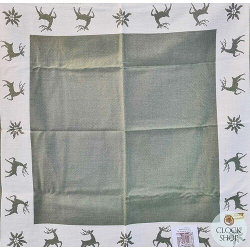 Green Reindeer Tablecloth By Schatz (80cm)