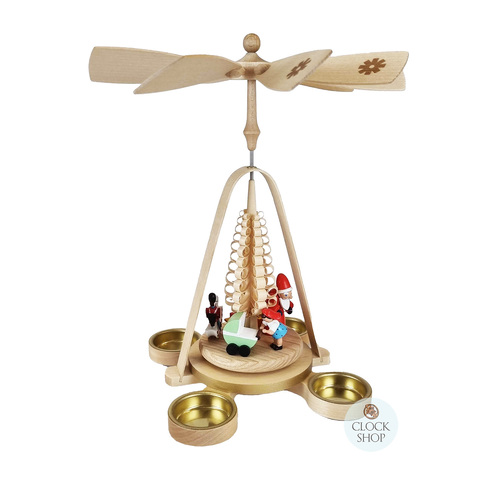 28cm Santa & Presents Tealight Christmas Pyramid By Richard Glässer image
