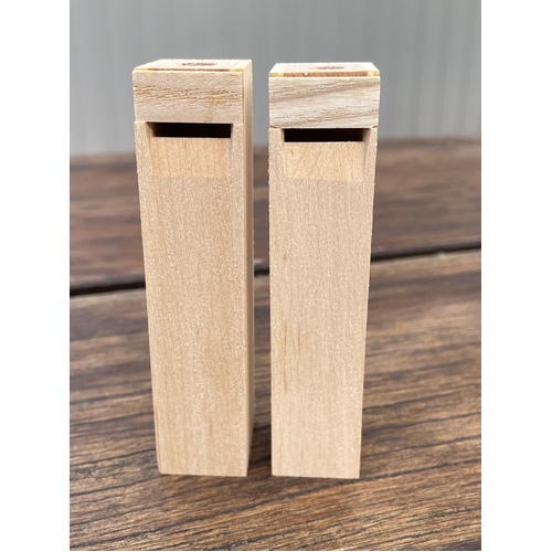 Cuckoo Clock Whistle - Tube 100mm Wooden Pair