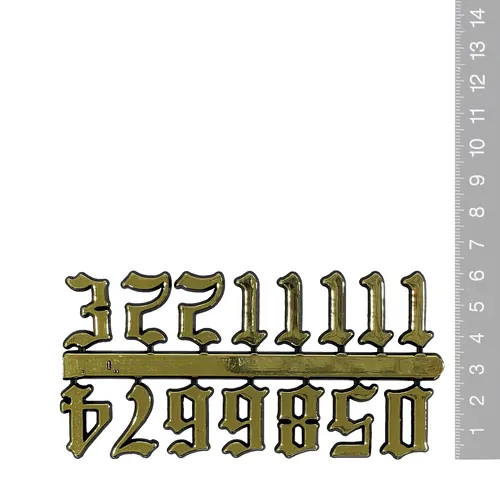 25mm Gold Old English Arabic Numerals image