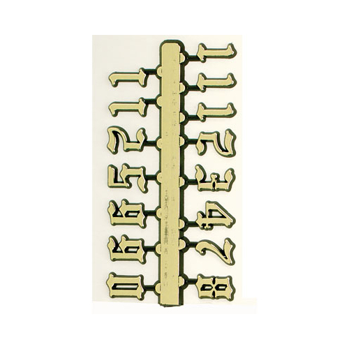 20mm Gold Old English Arabic Numerals image
