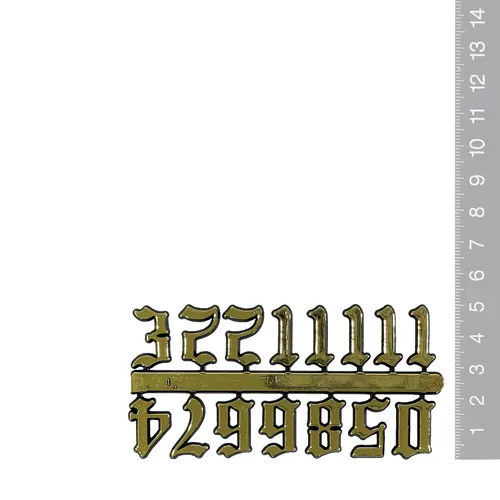 20mm Gold Old English Arabic Numerals