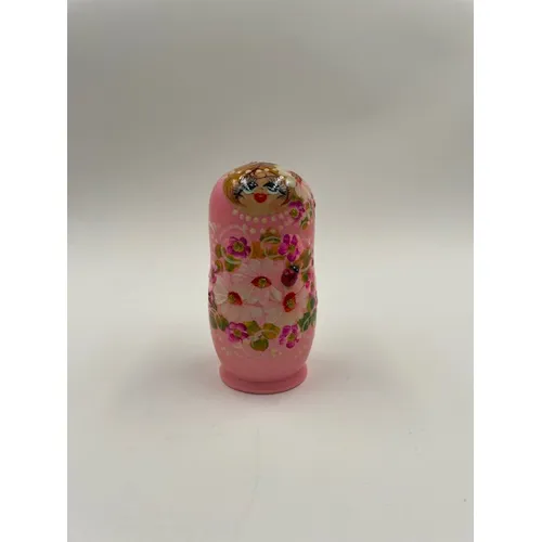 Floral Russian Dolls- Pink With Ladybug 12cm (Set Of 5) image