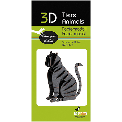 3D Paper Model- Black Cat image