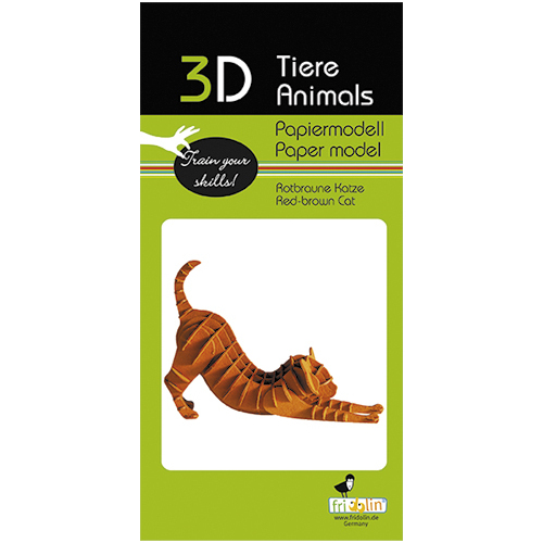 3D Paper Model- Brown Cat