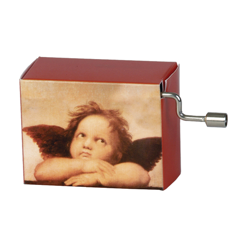 Classic Art Hand Crank Music Box- Renaissance Cupid By Raphael (O Maria) image