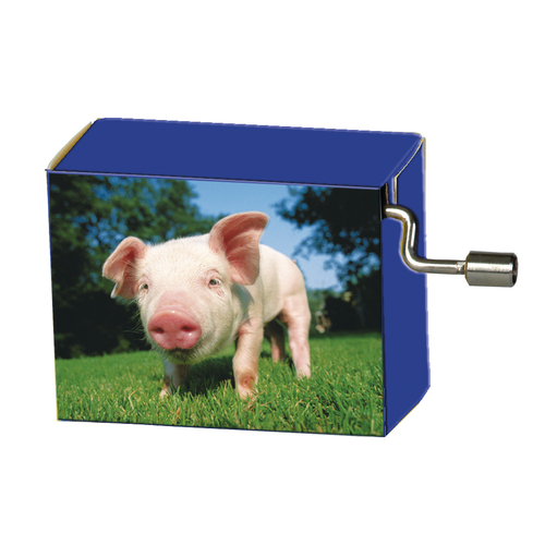 Modern Designs Hand Crank Music Box- Piglet In A Meadow (Happy Birthday) image