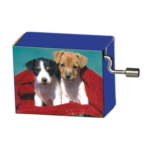 Modern Designs Hand Crank Music Box- Puppies In A Blanket (Old McDonald) image