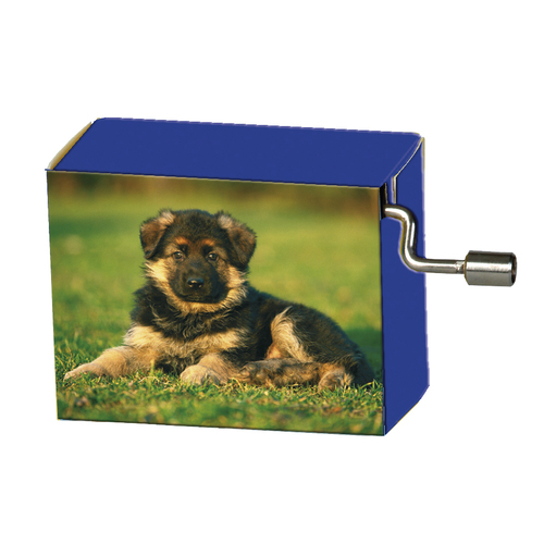 Modern Designs Hand Crank Music Box- Puppy In Meadow (Old McDonald) image
