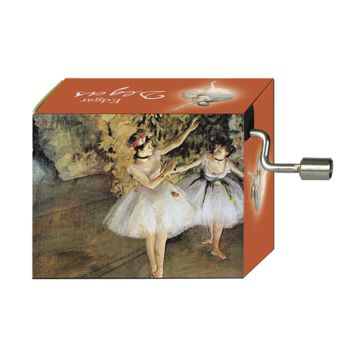 Classic Art Hand Crank Music Box- Two Dancers By Edgar Degas (Tchaikovsky-Waltz Of The Flowers)