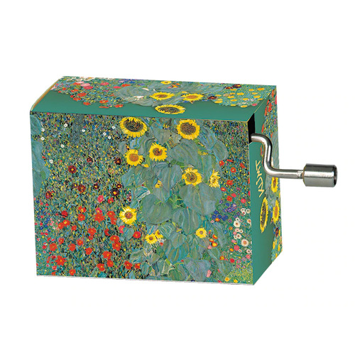 Classic Art Hand Crank Music Box- Farm Garden by Klimt (Free As The Wind)