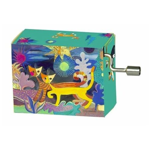 Classic Art Hand Crank Music Box- Cats In Wonderland (Mozart- A Little Night Music)