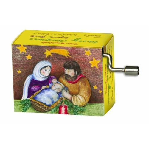 Christmas Hand Crank Music Box - Baby In Manger (Silent Night)