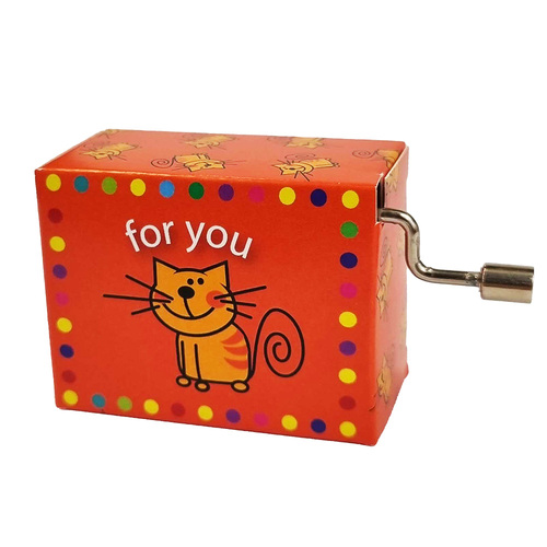 Modern Designs Hand Crank Music Box- Orange Cat (Happy Birthday)