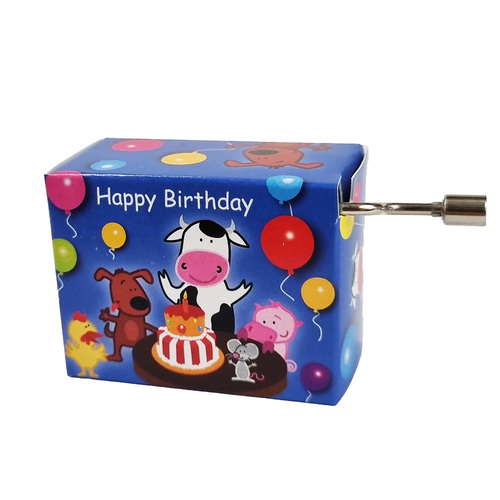 Modern Designs Hand Crank Music Box- Animated Farm Animals (Happy Birthday)