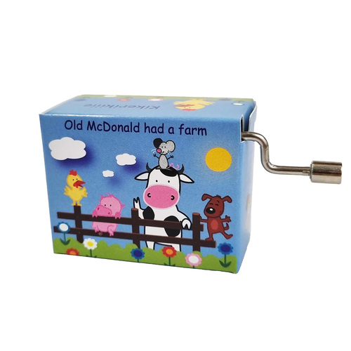 Modern Designs Hand Crank Music Box- Animated Farm Animals (Old McDonald)