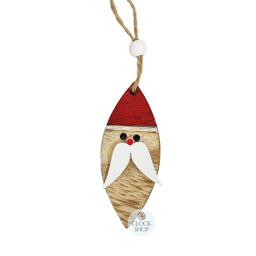 8cm Santa Head With Moustache Hanging Decoration