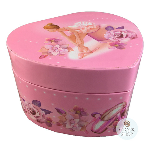 Pink Heart Ballerina Musical Jewellery Box (Tchaikovsky-Swan Lake)