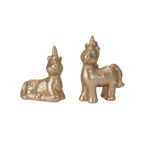 10.5cm Gold Glitter Unicorn- Assorted Designs