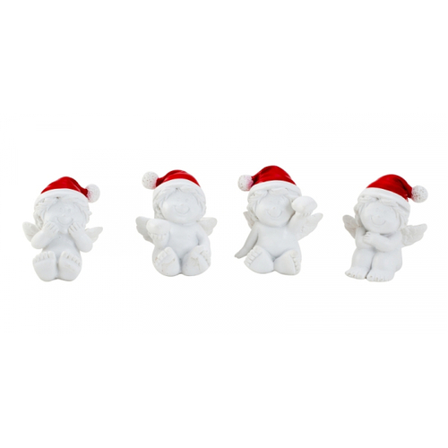 4.5cm Angel In Red Christmas Hat- Assorted Designs