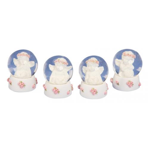 6cm Angel & Roses Snow Globe- Assorted Designs