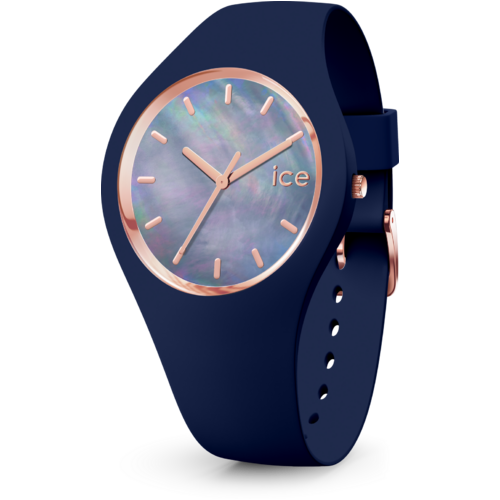 Pearl Collection Navy/Rose Gold Watch with Navy Strap BY ICE