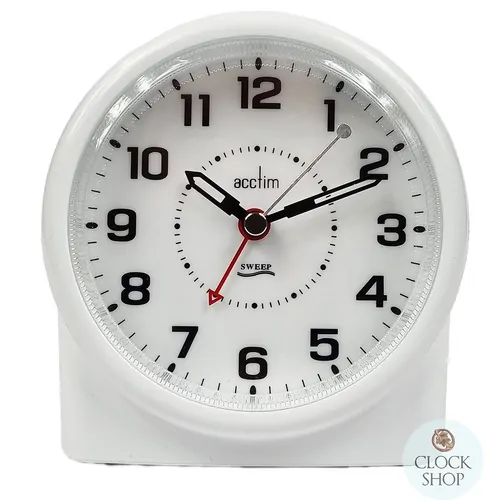 12cm Central White Smartlite Silent Analogue Alarm Clock By ACCTIM image