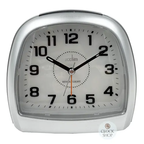 13cm Sensa-Light Silver Smartlite Silent Analogue Alarm Clock By ACCTIM image
