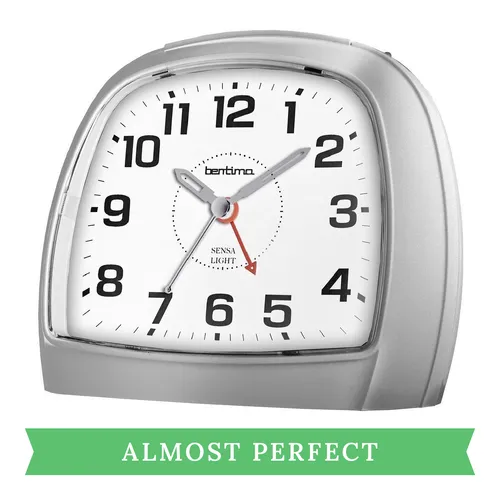 13cm Sensa-Light Silver Smartlite Silent Analogue Clock By ACCTIM (No Alarm) image