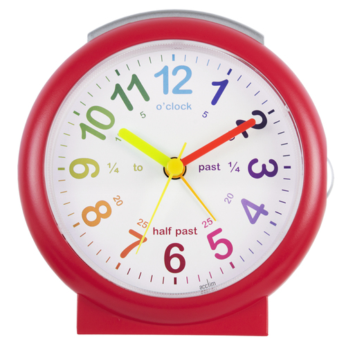 11cm Lulu Red Time Teaching Silent Analogue Alarm Clock By ACCTIM