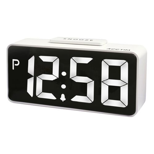 10cm Talos White LED USB Smart Connector Digital Alarm Clock By ACCTIM image
