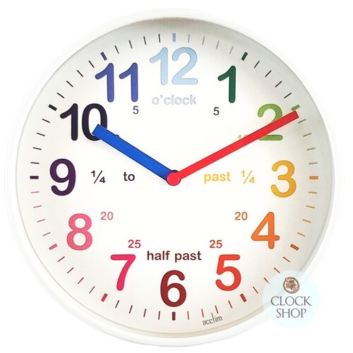 20cm Wickford White Children's Time Teaching Wall Clock By ACCTIM image